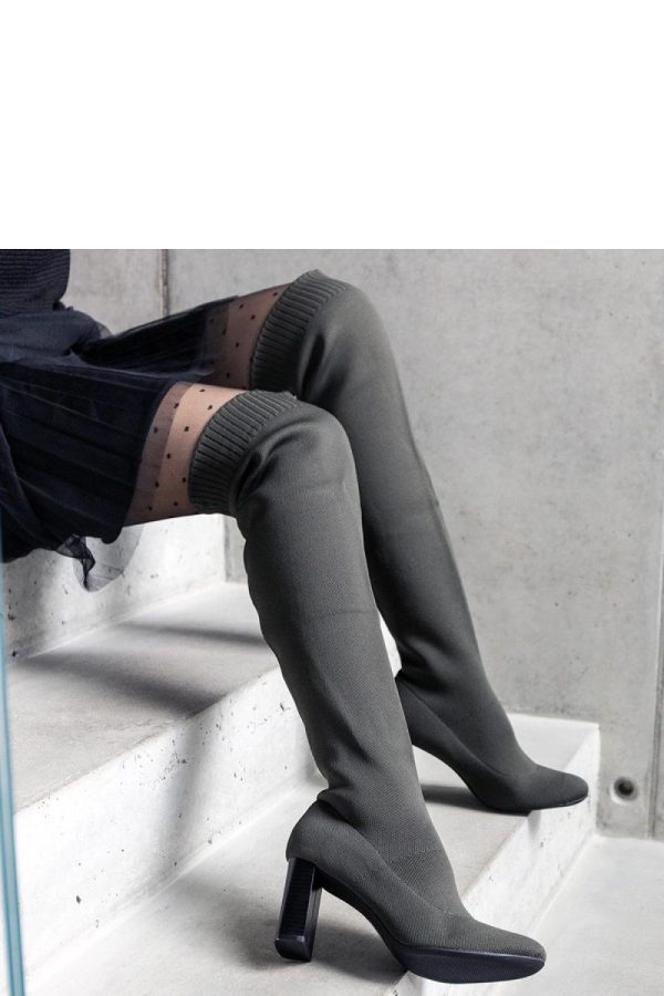 Green Heel Boots....Fabric and Heel Height