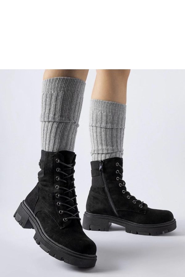 Black Boots in Women`s Ankle Boots & Booties with Fabric and Heel Height