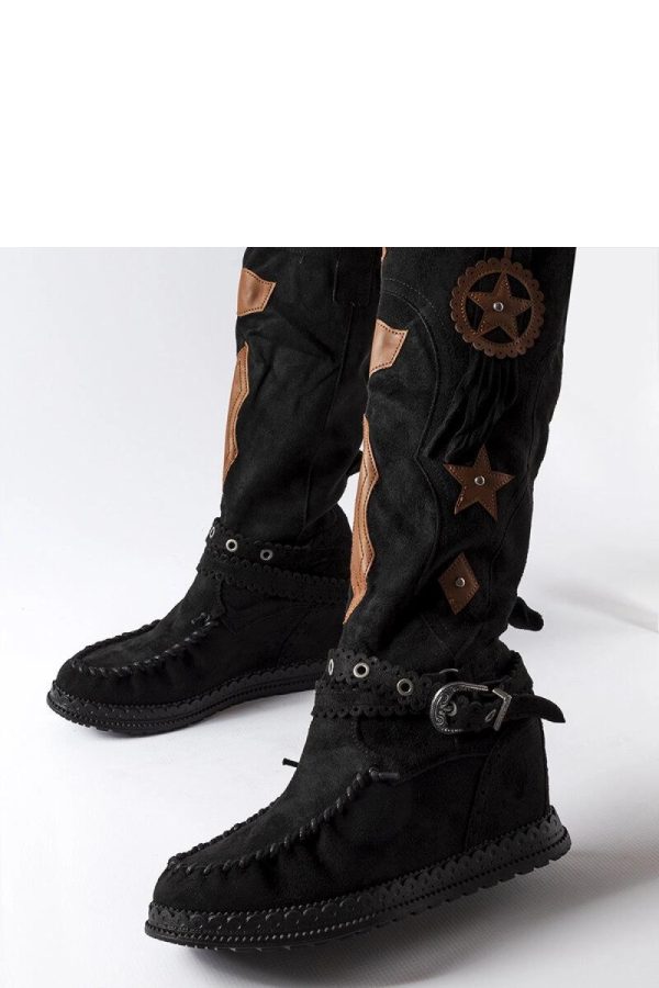 Black Buskin Boots..Fabric and Heel Height