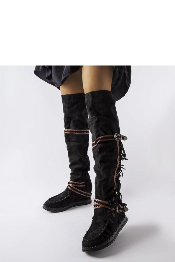 Black Buskin Boots..Fabric and Heel Height