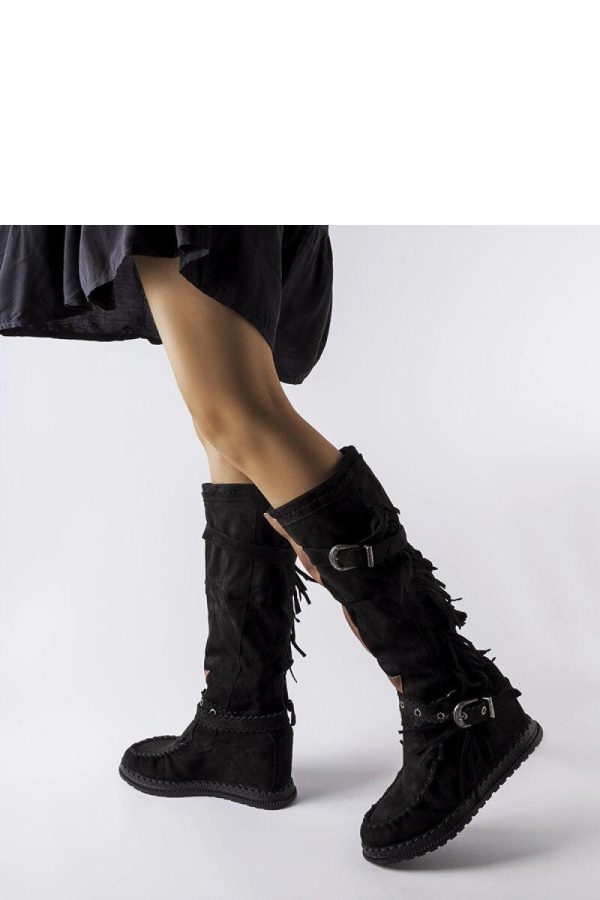 Black Buskin Boots...Fabric and Heel Height