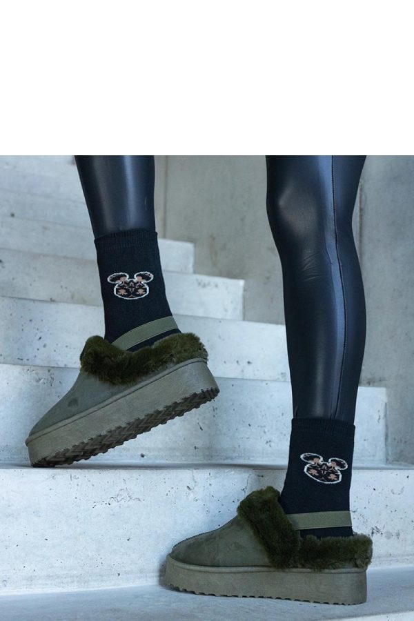 Green Snow Boots.Fabric and Heel Height