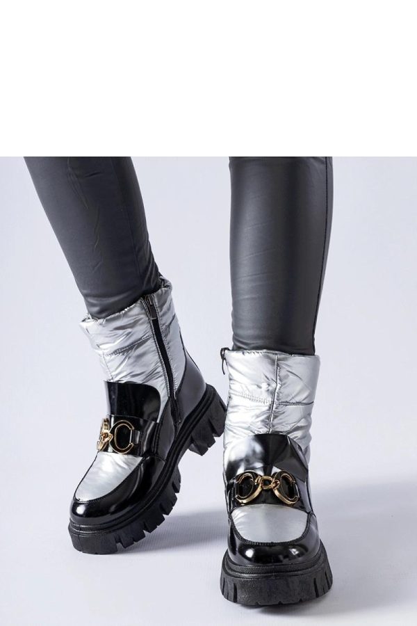 Grey Snow Boots in Women`s Ankle Boots & Booties with Fabric and Heel Height