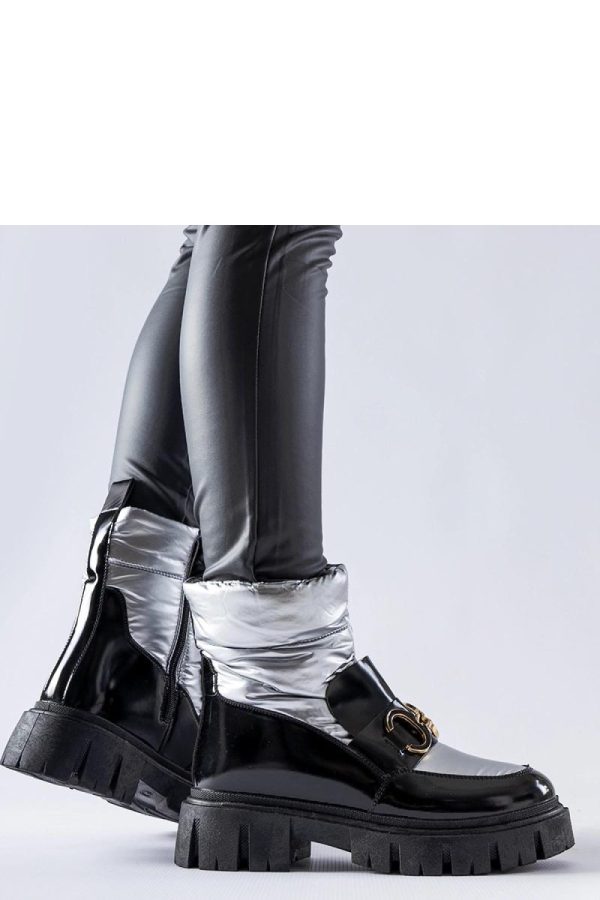 Grey Snow Boots in Women`s Ankle Boots & Booties with Fabric and Heel Height