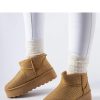 Brown Snow Boots.Fabric and Heel Height