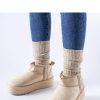 1055438 Beige Snow Boots in Women`s Ankle Boots & Booties with Fabric and Heel Height
