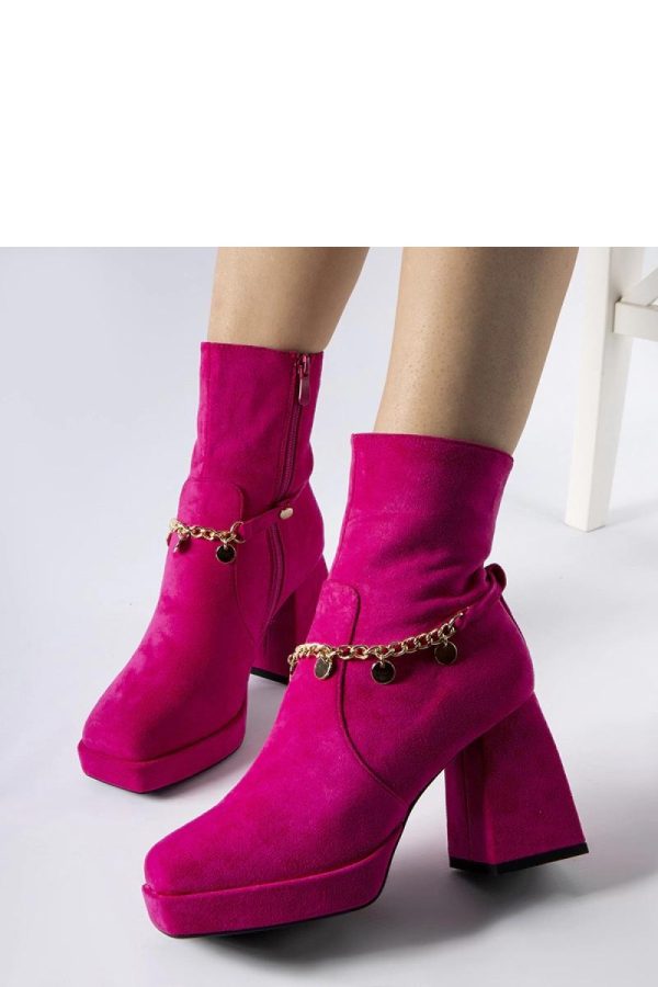 Pink Heel Boots.Fabric and Heel Height