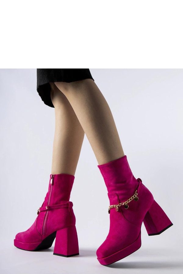 Pink Heel Boots.Fabric and Heel Height
