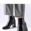 Black Heel Boots in Women`s Ankle Boots & Booties with Fabric and Heel Height