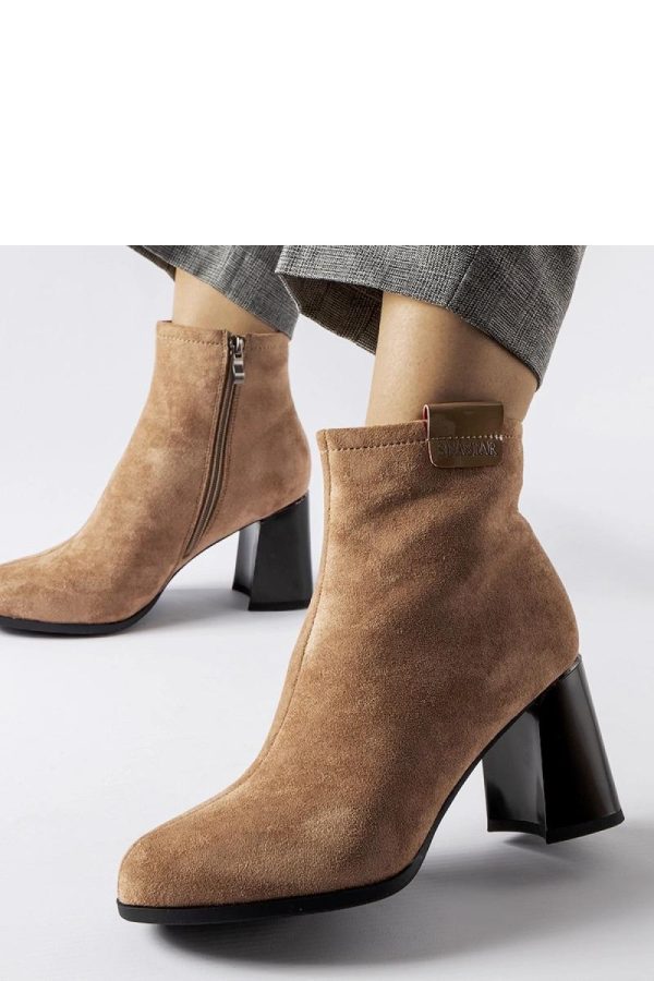 Beige Heel Boots...Fabric and Heel Height