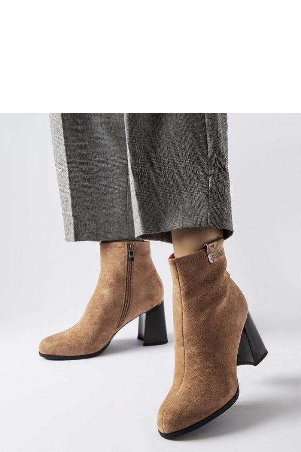 Beige Heel Boots...Fabric and Heel Height