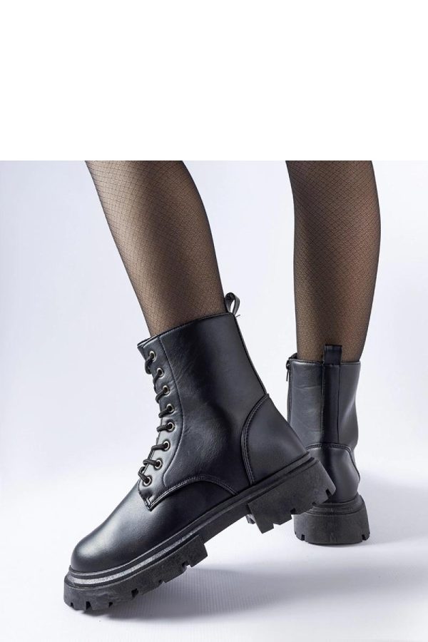 Black Trapper Shoes in Women`s Ankle Boots & Booties with Fabric and Heel Height