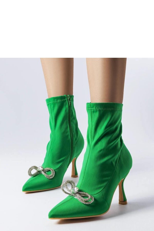 Green Heel Boots in Women`s Ankle Boots & Booties with Fabric and Heel Height