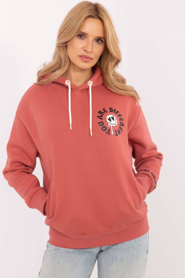 Pink Sweatshirt in Sweatshirts For Women with Cotton and Polyester