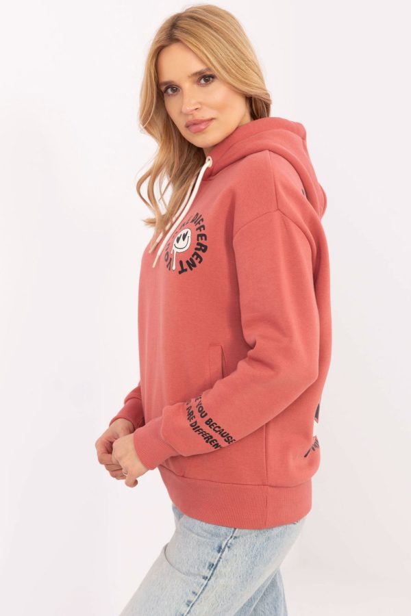 Pink Sweatshirt in Sweatshirts For Women with Cotton and Polyester