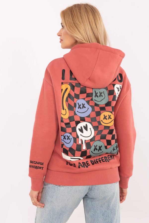 Pink Sweatshirt in Sweatshirts For Women with Cotton and Polyester