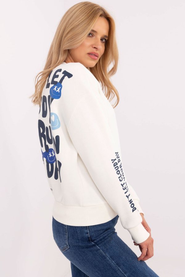 White Sweatshirt in Sweatshirts For Women with Cotton and Polyester