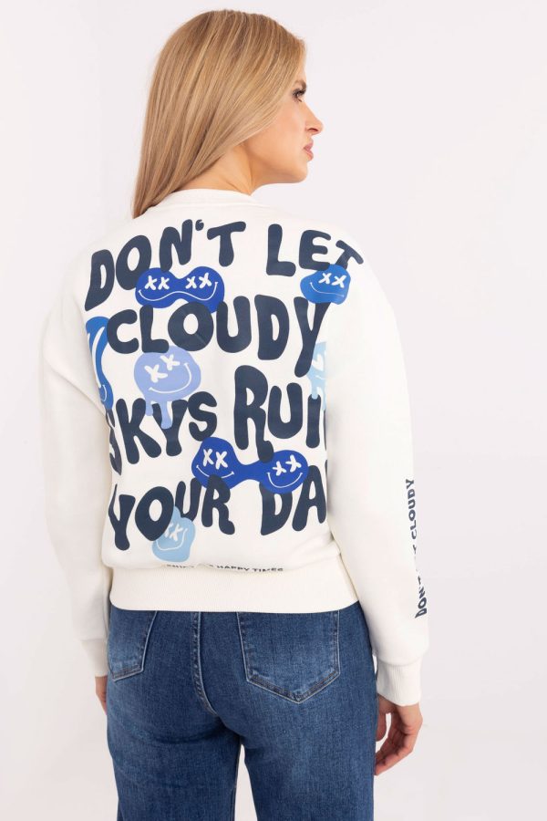 White Sweatshirt in Sweatshirts For Women with Cotton and Polyester