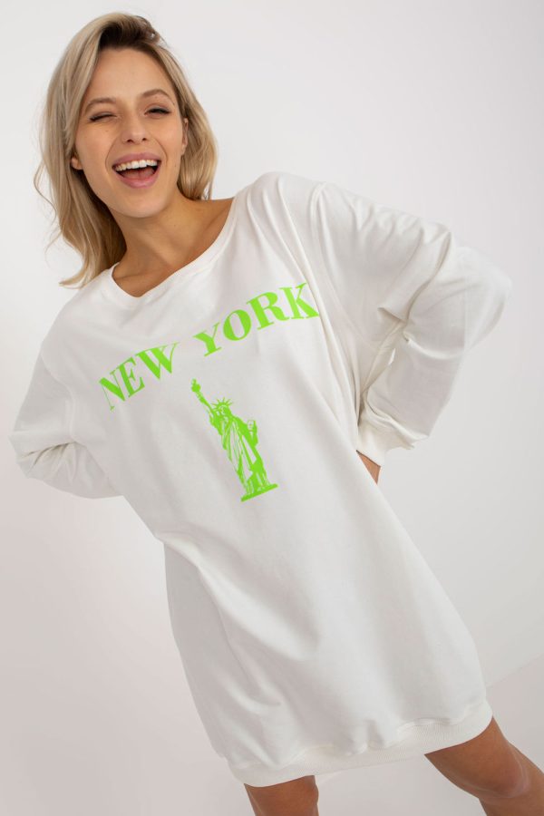 Green Sweatshirt in Sweatshirts For Women with Cotton, Spandex and Polyester