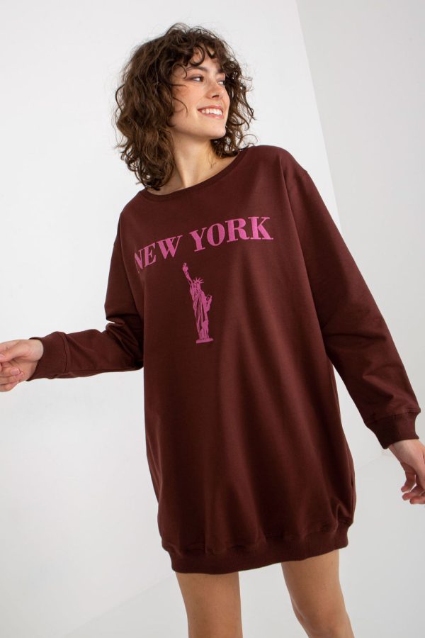Pink Sweatshirt in Sweatshirts For Women with Cotton, Spandex and Polyester