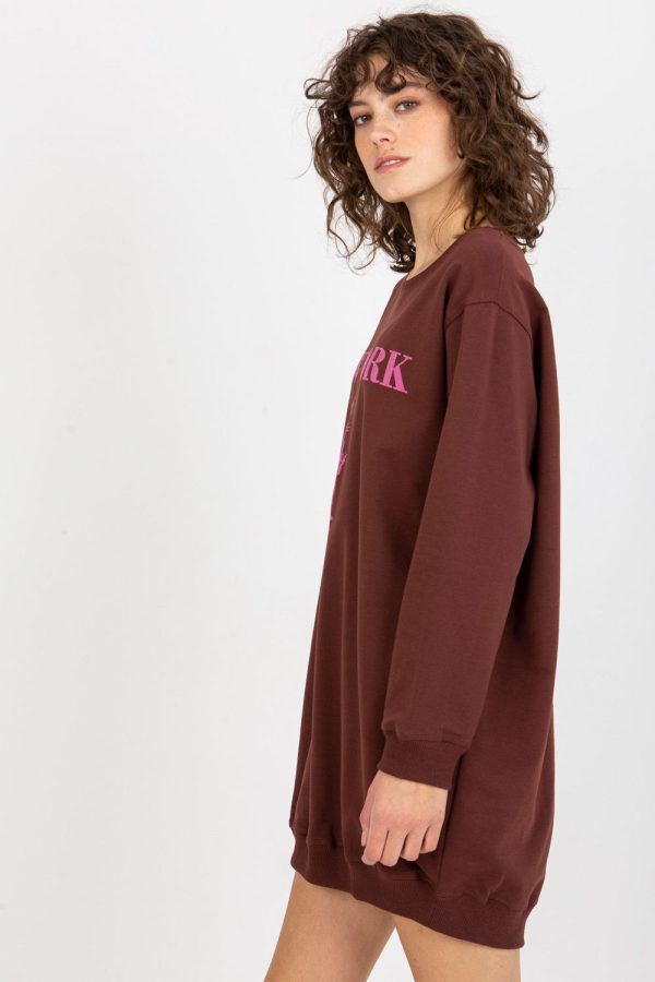 Pink Sweatshirt in Sweatshirts For Women with Cotton, Spandex and Polyester