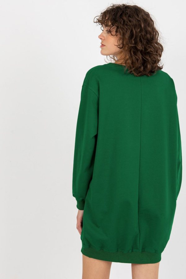 Green Sweatshirt in Sweatshirts For Women with Cotton, Spandex and Polyester