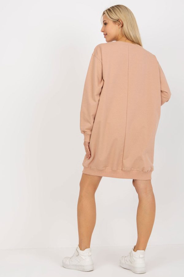 Beige Sweatshirt in Sweatshirts For Women with Cotton, Spandex and Polyester