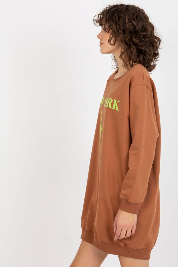 Green Sweatshirt in Sweatshirts For Women with Cotton, Spandex and Polyester