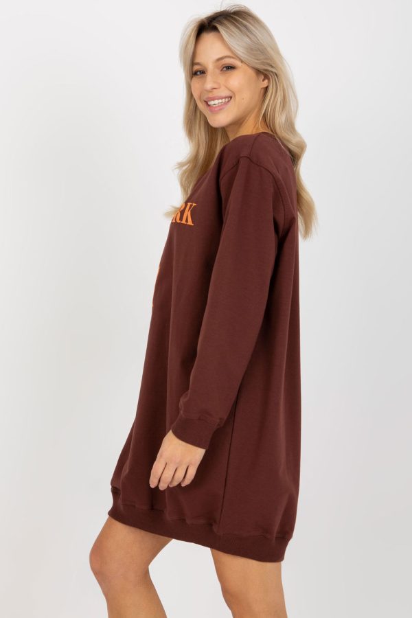 Brown Sweatshirt in Sweatshirts For Women with Cotton, Spandex and Polyester