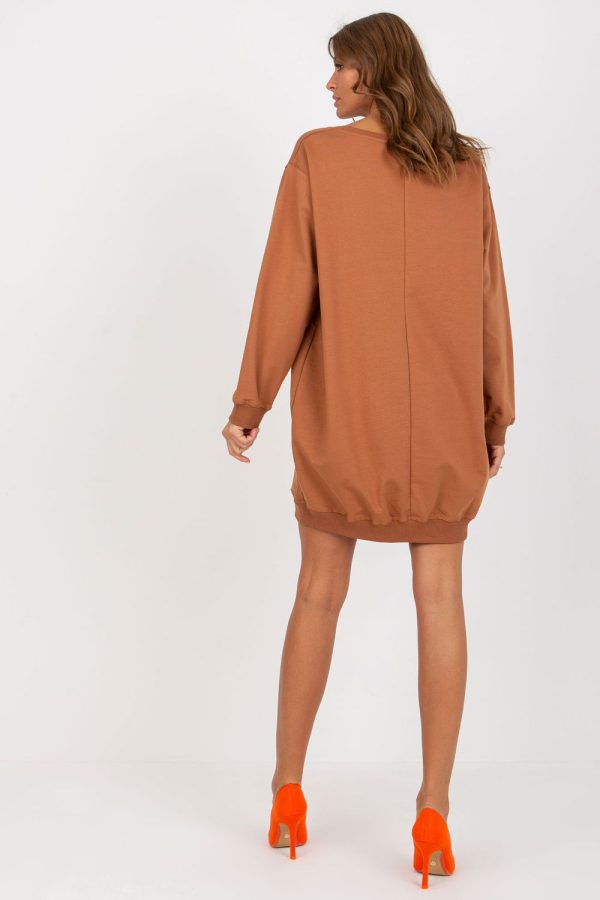 Brown Sweatshirt in Sweatshirts For Women with Cotton, Spandex and Polyester