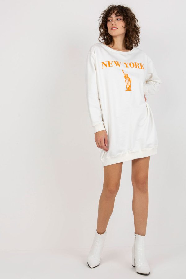 Beige Sweatshirt in Sweatshirts For Women with Cotton, Spandex and Polyester