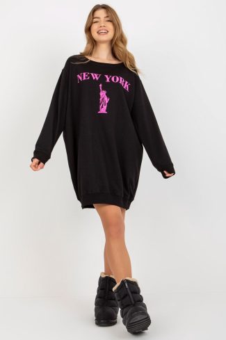 Black Sweatshirt in Sweatshirts For Women with Cotton, Spandex and Polyester