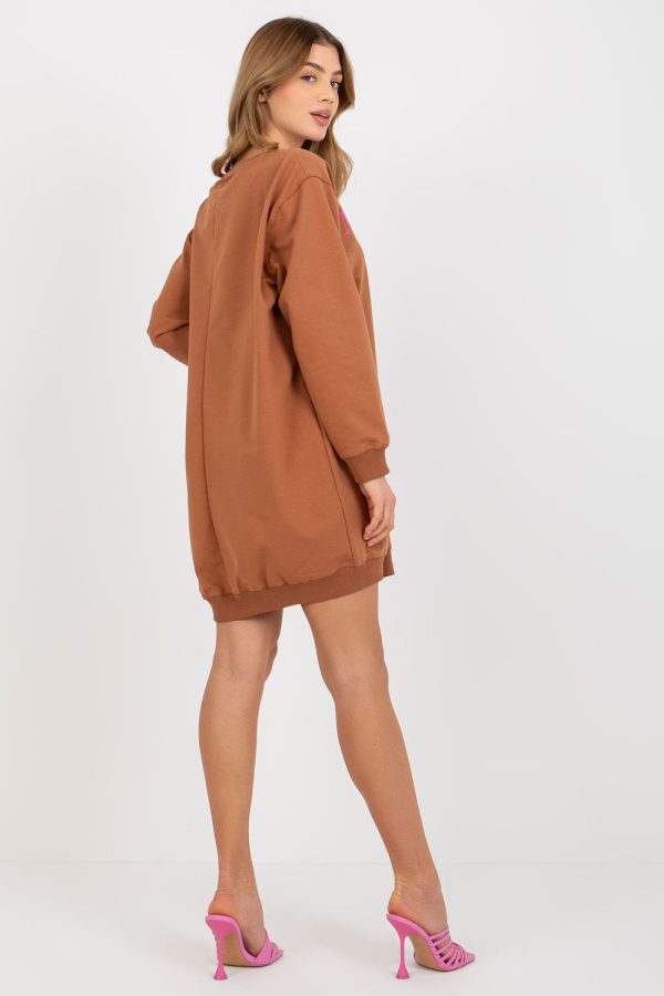 Brown Sweatshirt in Sweatshirts For Women with Cotton, Spandex and Polyester