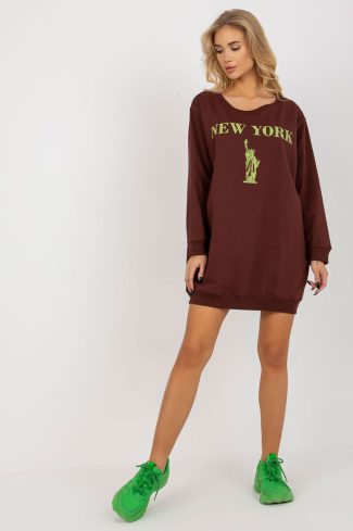 Brown Sweatshirt in Sweatshirts For Women with Cotton, Spandex and Polyester