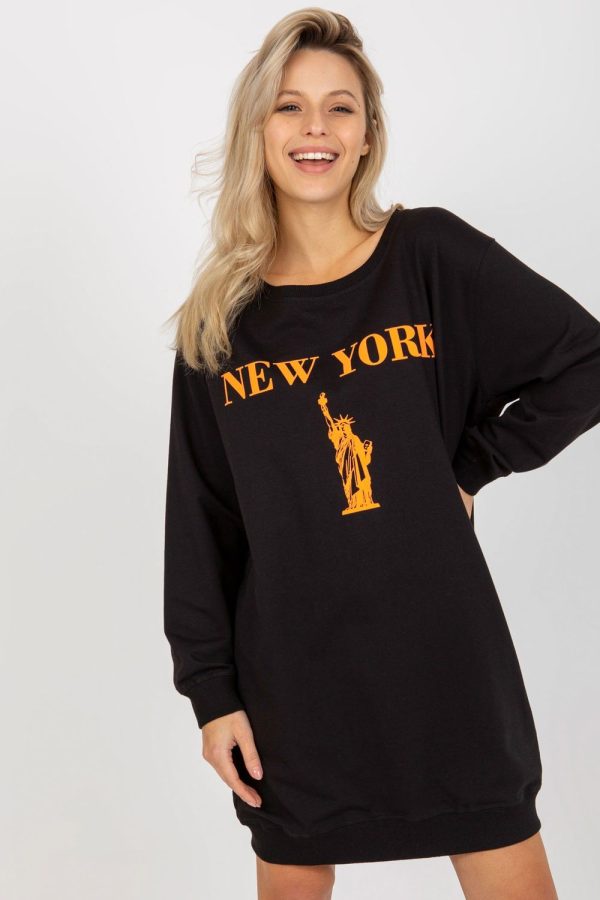 Black Sweatshirt in Sweatshirts For Women with Cotton, Spandex and Polyester