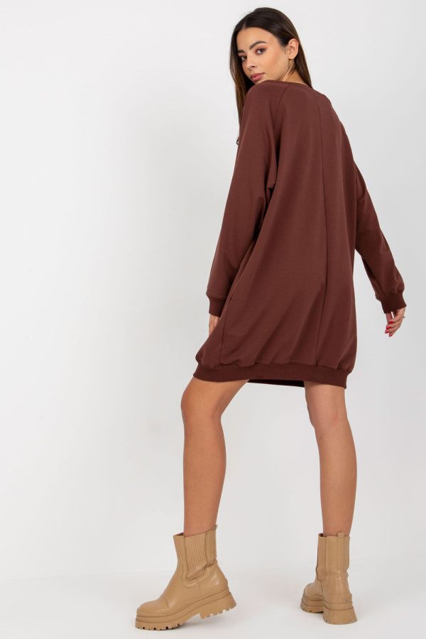 Brown Sweatshirt in Sweatshirts For Women with Cotton, Spandex and Polyester