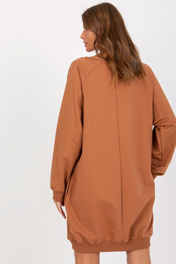 Brown Sweatshirt in Sweatshirts For Women with Cotton, Spandex and Polyester