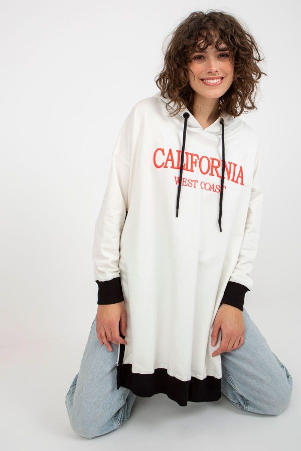 Beige Sweatshirt in Sweatshirts For Women with Cotton, Spandex and Polyester