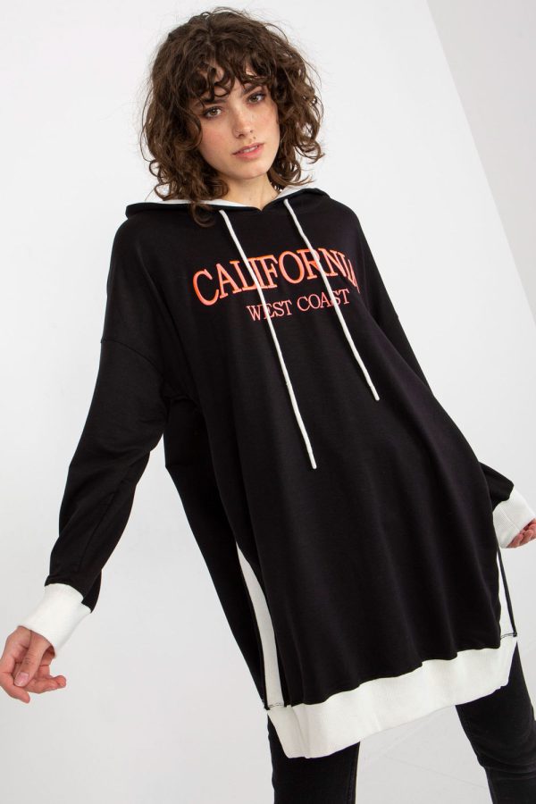 Black Sweatshirt in Sweatshirts For Women with Cotton, Spandex and Polyester