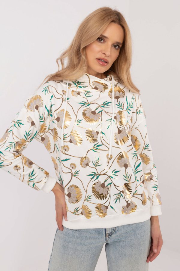 Beige Sweatshirt in Sweatshirts For Women with Cotton and Spandex