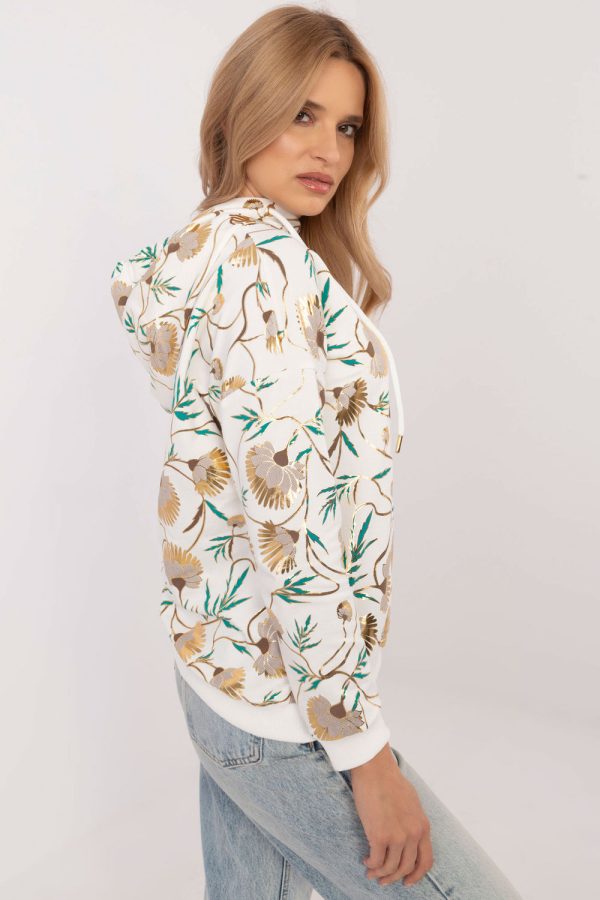 Beige Sweatshirt in Sweatshirts For Women with Cotton and Spandex