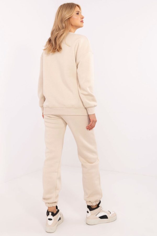 Beige Set in Pants, Trousers, Shorts with Cotton and Polyester