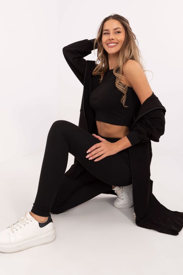 Black Set in Pants, Trousers, Shorts with
