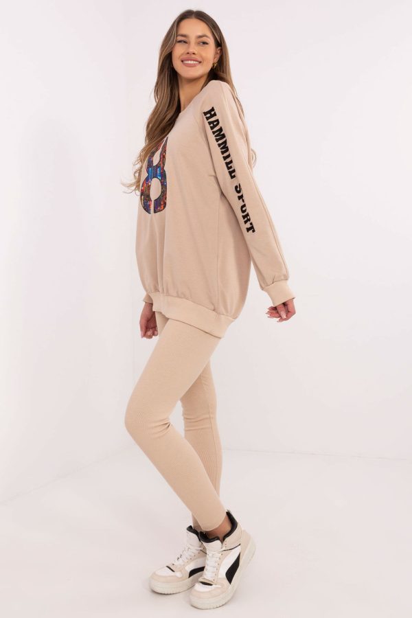 Beige Set in Pants, Trousers, Shorts with