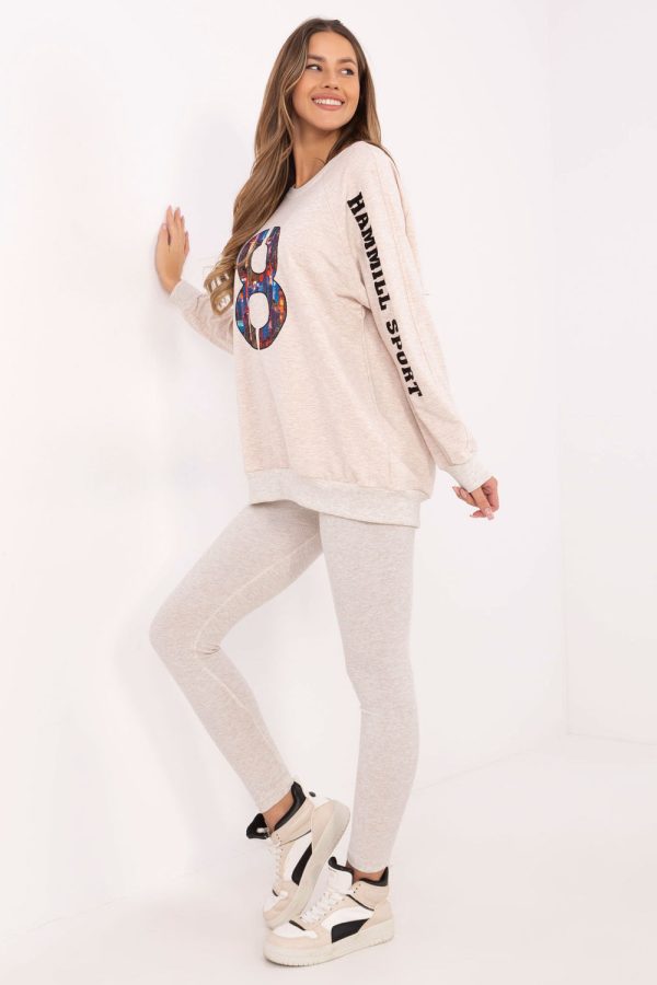 Beige Set in Pants, Trousers, Shorts with