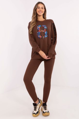 Brown Set in Pants, Trousers, Shorts with