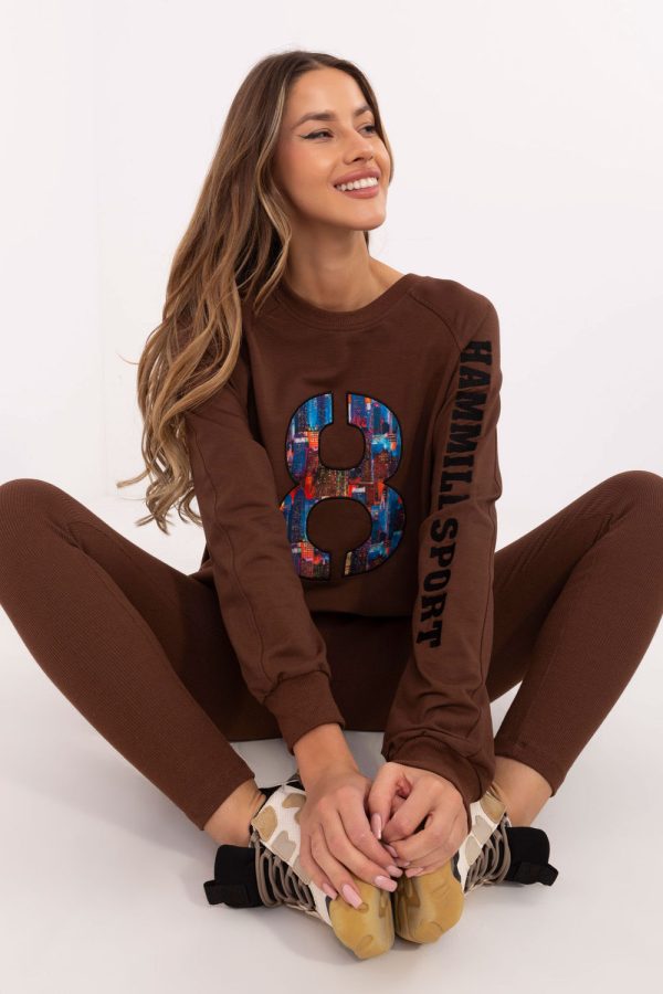 Brown Set in Pants, Trousers, Shorts with