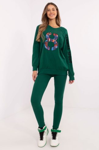 Green Set in Pants, Trousers, Shorts with