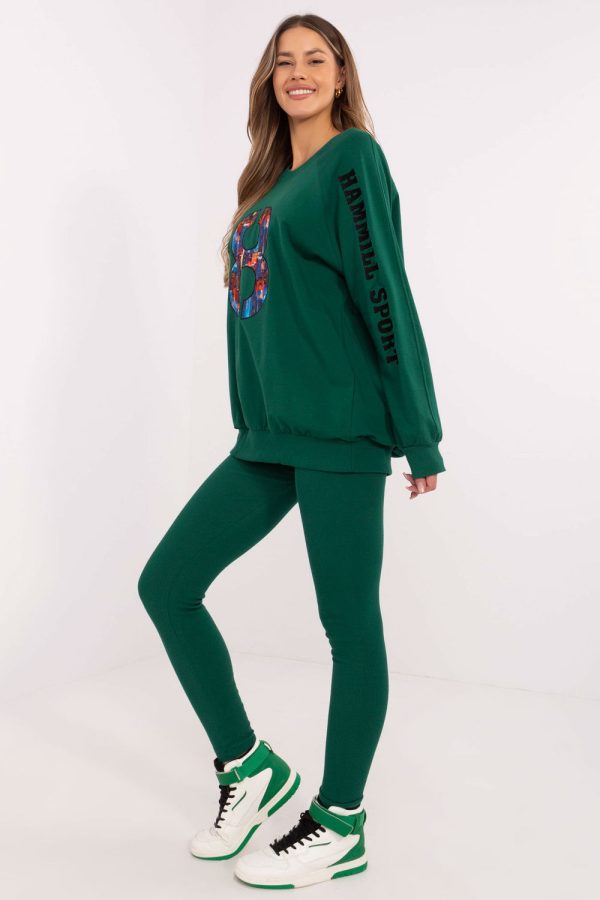 Green Set in Pants, Trousers, Shorts with