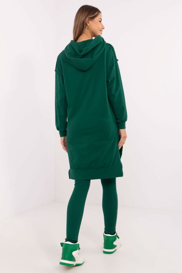 Green Set in Pants, Trousers, Shorts with Cotton and Spandex